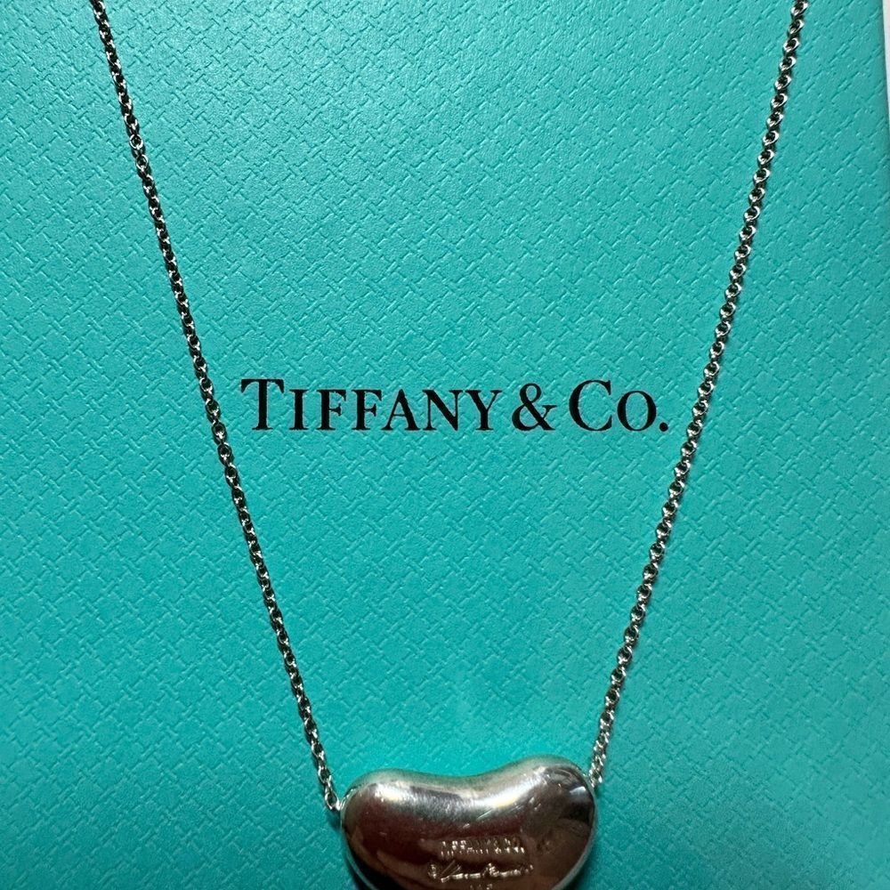Tiffany & Co Vintage 1989 Elsa Perretti Sterling Silver Bean Necklace 18… - Picture 6 of 8